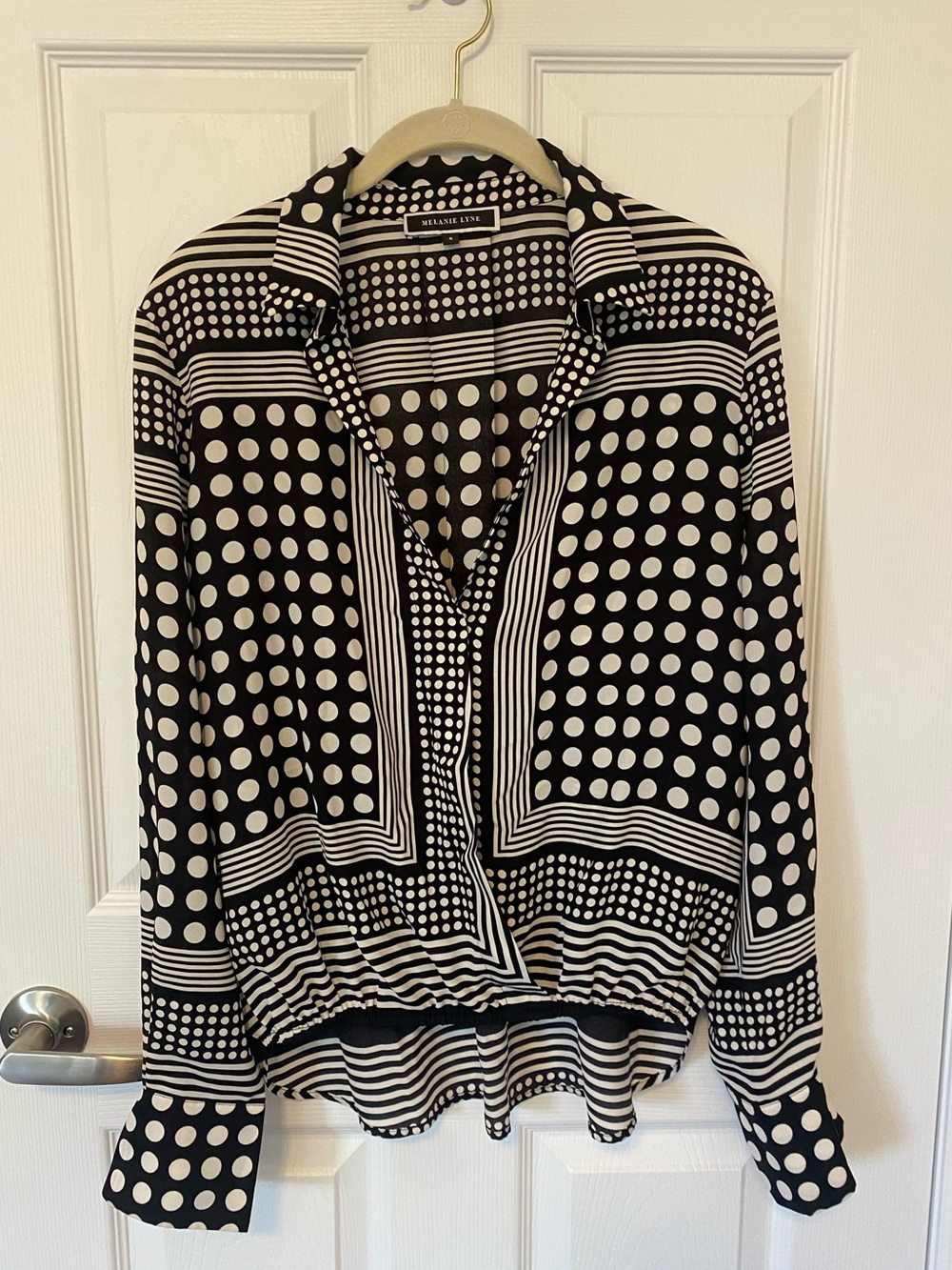 Black & White Polka Dot Blouse - Relaxed Button-Front